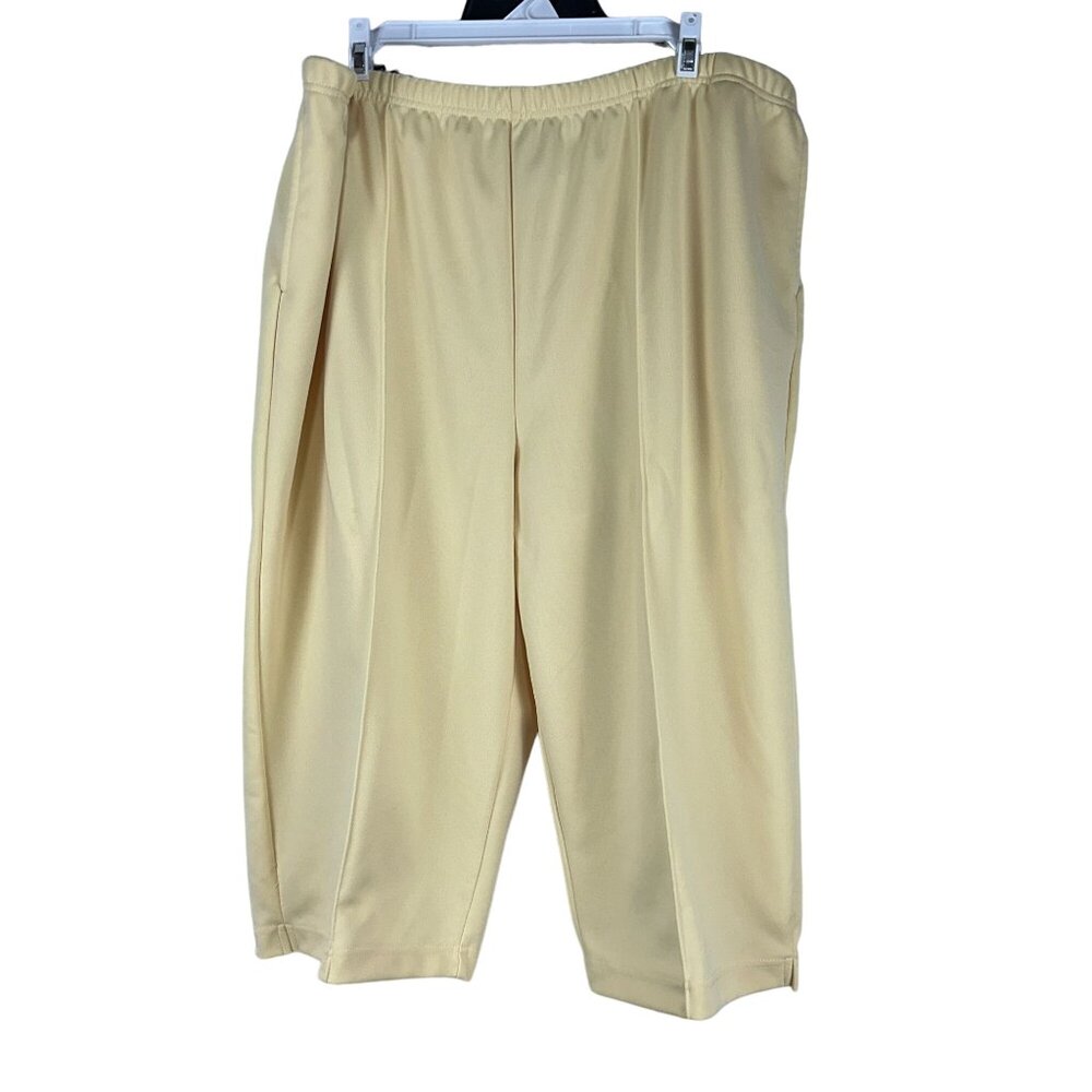 Blair Womens Pull-On Elastic Waist Yellow Lightweight Pants Size 20W Polyester